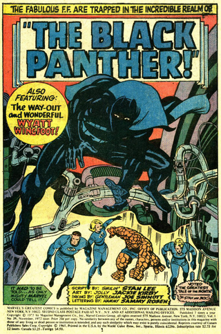 Black Panther’s first appearance, The Fantastic Four #52, July 1966
